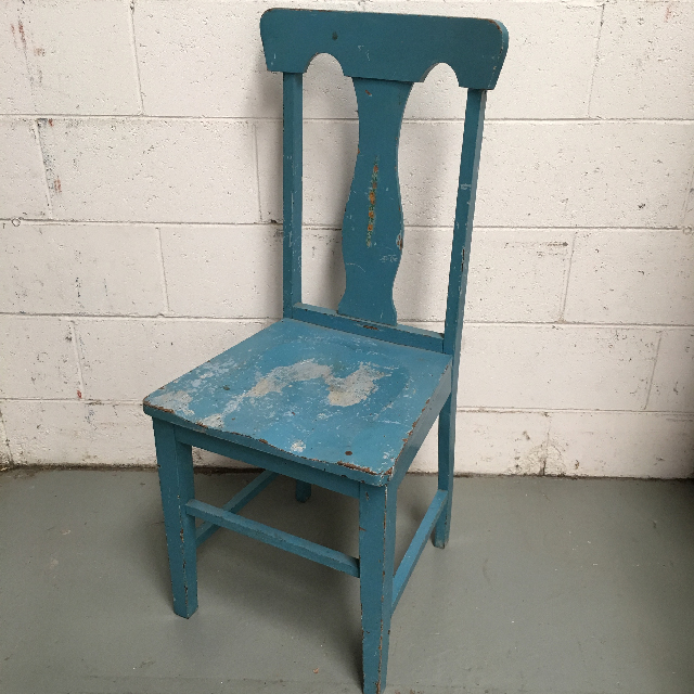 CHAIR, Timber - Straight Back Painted Blue